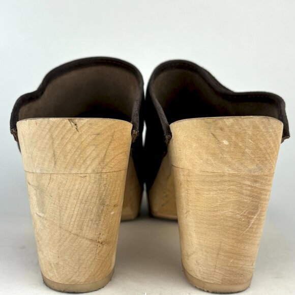 Maguba Brown Suede Clogs - Handmade Swedish Design Size 39 - Picture 5 of 8